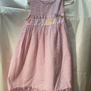 Girls Party Dress Easter Dress Pink Striped Butterflies Size 6 By Youngland